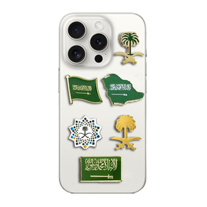 Custom Soft Enamel Ksa National Flag Brooch Badge Saudi Arabia UAE Dubai Lapel Pin For National Day Badge Cell Phone Sticker