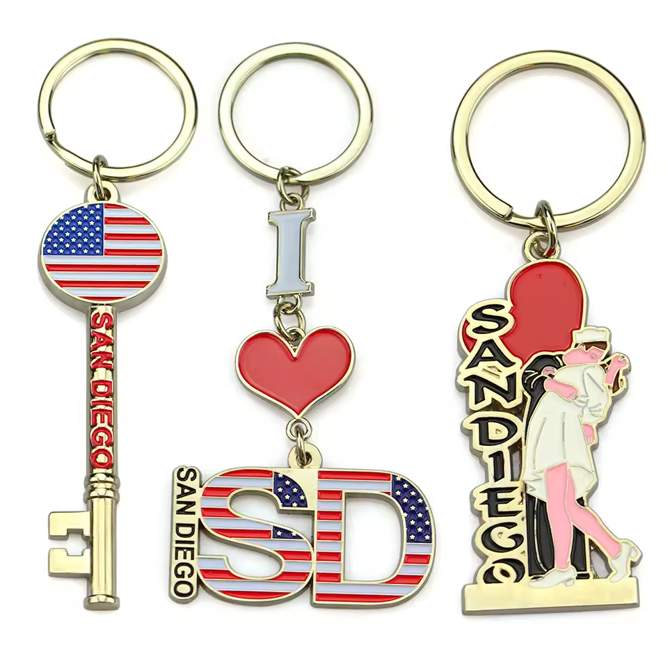 Zinc Alloy Cartoon Animal Key chain 2D 3D Logo Hard Soft Enamel Keychain
