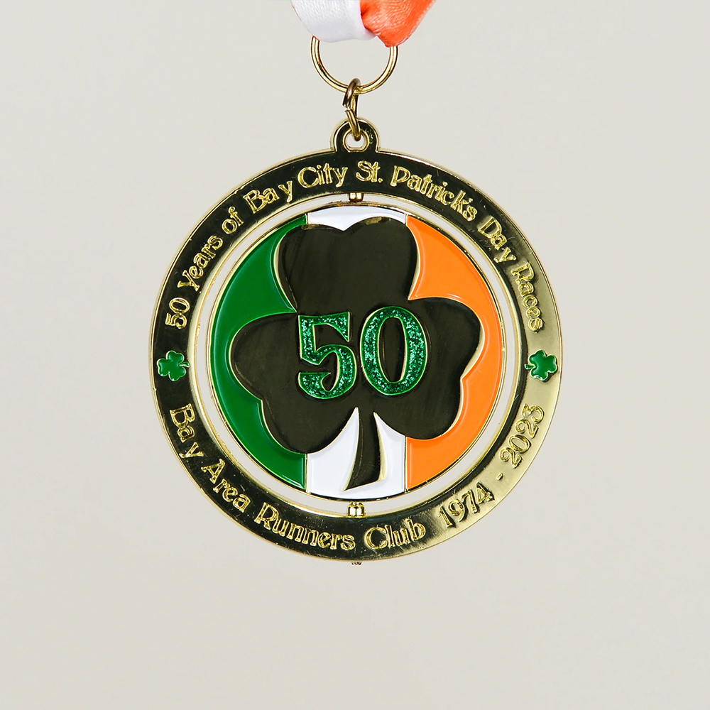 Custom St. Patrick’s Day Shamrock Medal – Irish Festival Award & Lucky Green Souvenir