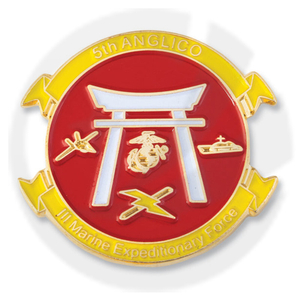 USMC 5TH ANGLICO PIN ENAMELED 1-IN. DIAMETER