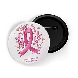 Pink Ribbon Buttons Novelty Pink Breast Cancer Awareness Buttons Badge Pinback Buttons Brooch