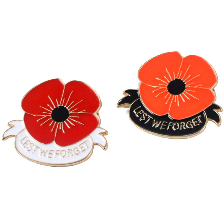 Custom Soft Enamel Poppy Souvenir Uk Pin Badge