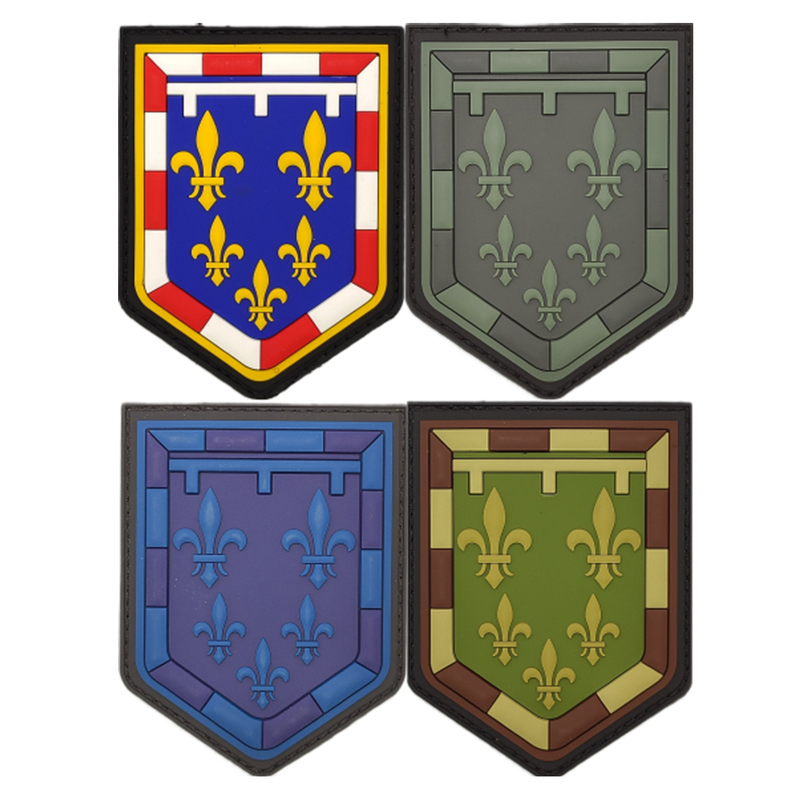 Custom Locking Area LOGO Tactical Badges Iron on Hook and Loop France Boy Scout Patrol Rubber Pvc Patches