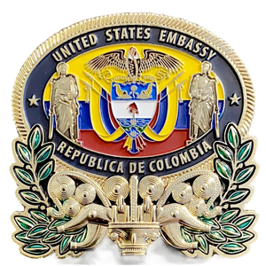 Wholesale Zinc Alloy Custom Enamel Logo 3D Gold Metal Colombia Souvenir Coin Challenge Coins