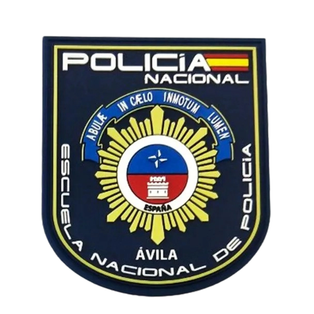 Spain Factory Custom Government Department PVC Patch Silicone Rubber Logo Badges Embossed Soft Label 3D Patches for Clothing