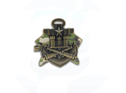 What is the difference between a military qualification badge and a military police badge?