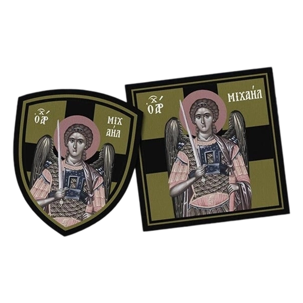 High Quality Custom UV Printed GREEK PVC Patch for Hat 3D Colorful with Cover Border and Loop & Hook Backing
