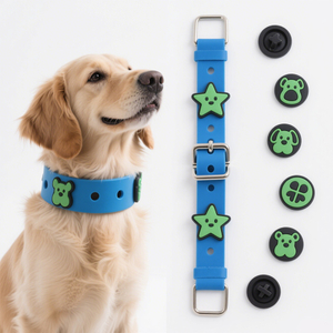 Collar Charms New Design Colorful Wholesale Custom Logo Shoe Charm Luxury Waterproof Designer PVC Badge for Pet Cat Dog Collar