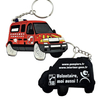 Emergency Fire Truck Keychain City Rescue Fire Fighting Concrete Truck Keychain PVC Car Emblems for Custom Promotional Souvenir