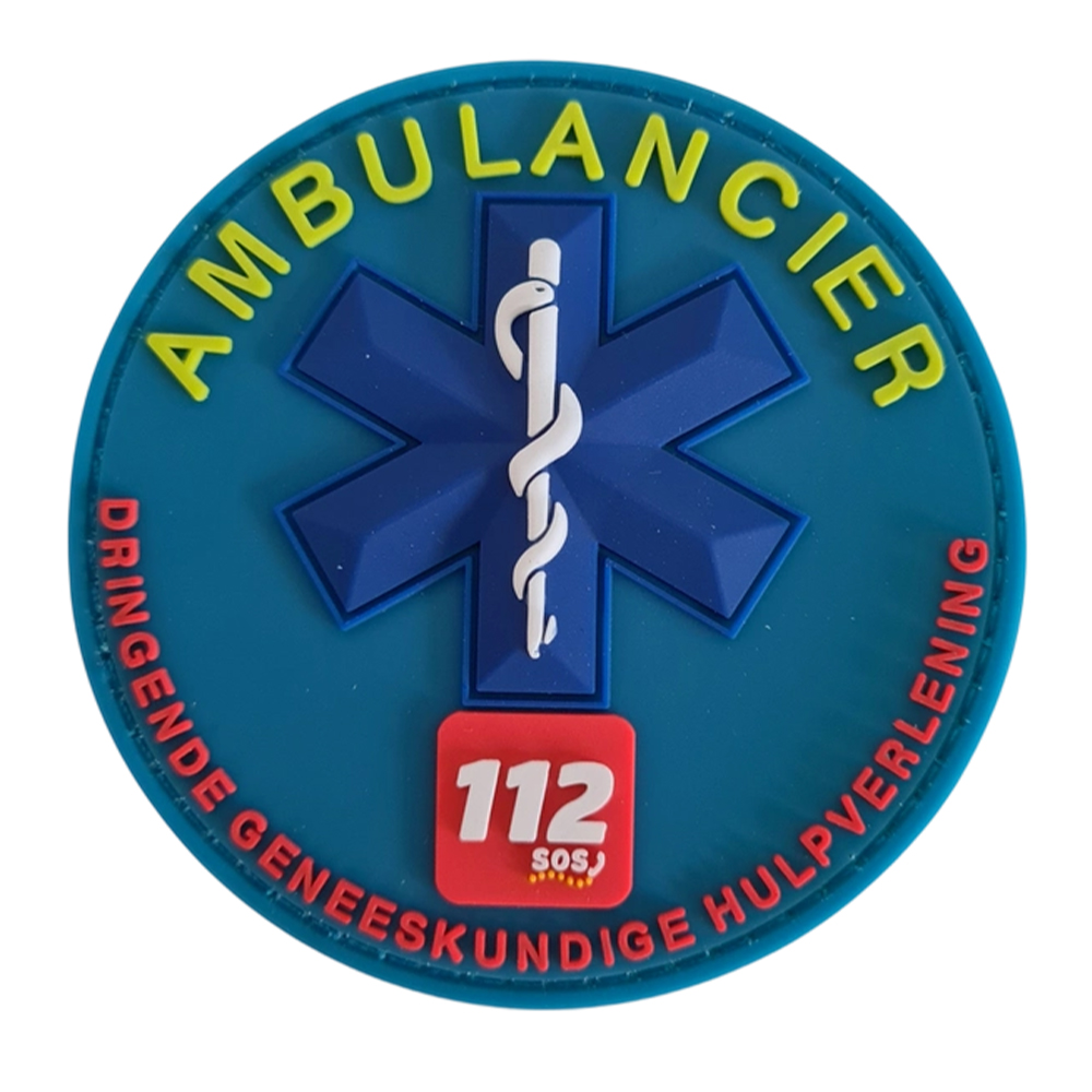 Hot Sale Custom Soft 3D Rubber PVC Patches Sos French Firefighters EMS Dog China Manufacturer for Garment Accessory