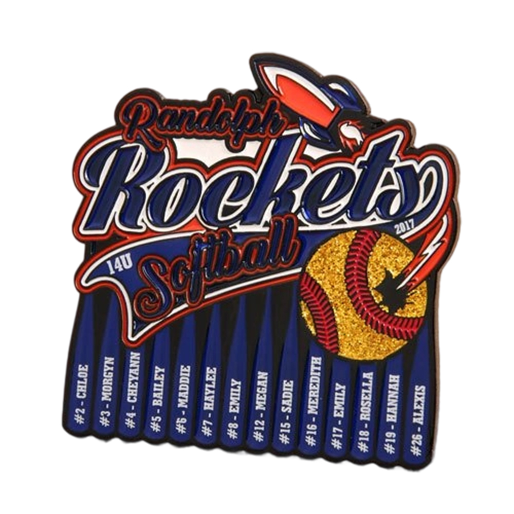 Sport Club Metal Softbal Team Lapel Pins Badges Custom Ball Hat Baseball Trading Enamel Pins for Shirt