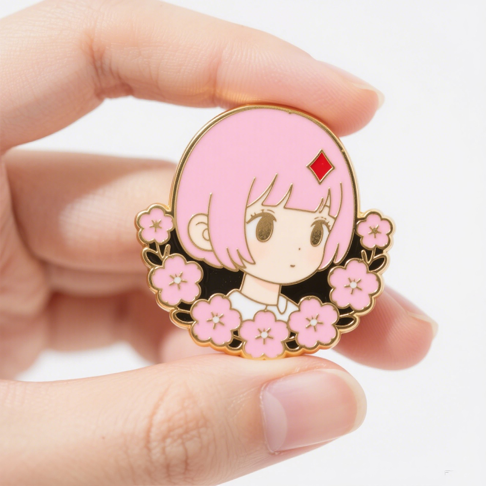 High Quality Wholesale Factory Customized Cute Girl Style Hard Enamel Pins Soft Enamel Pins for Decoration