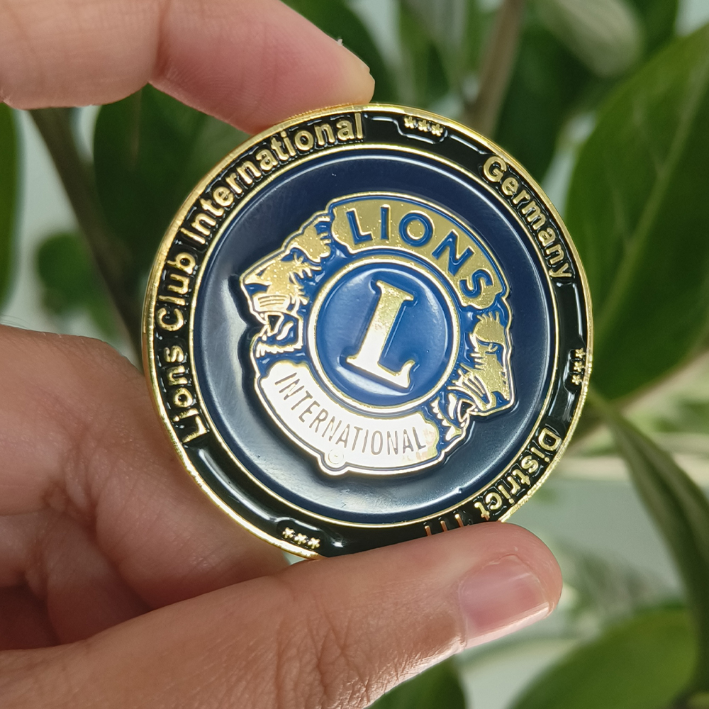 Lions Club International Shield Design Custom Coin Souvenir Enamel 3D Challenge Medal Metal Coin Custom Personalized Coins Gift