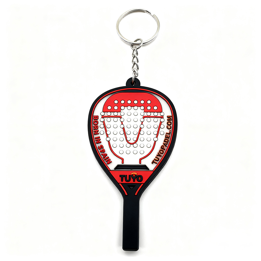 2025 Trending 2D Tennis Player Padel Acceceries Keychain Custom Sports Padel Tennis Racket Patches Keychain Flower Shape