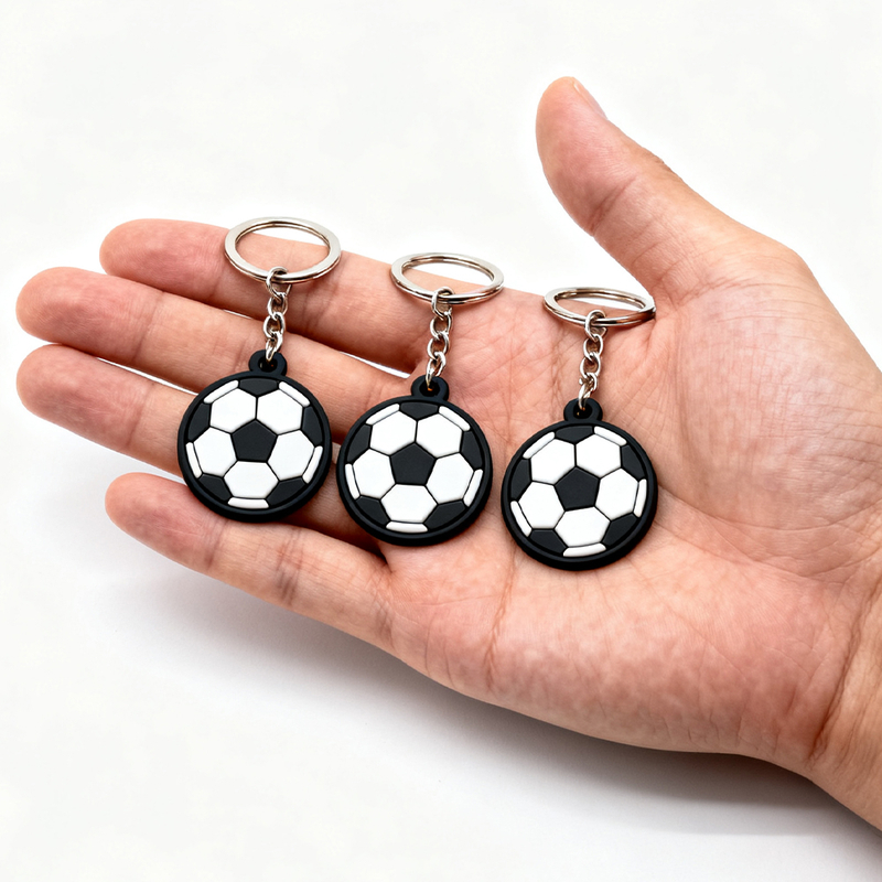 Personalized Soft PVC Anime Key Chain 3D Silicone Rubber PVC Football Keychain for Promotion Gift Key Chain