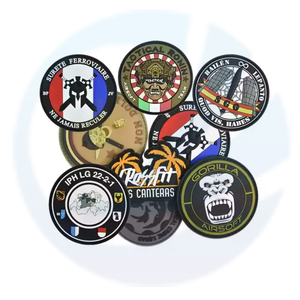 Silicone PVC Patches Hook and Loop Embossed Tactical Badges PVC Patches