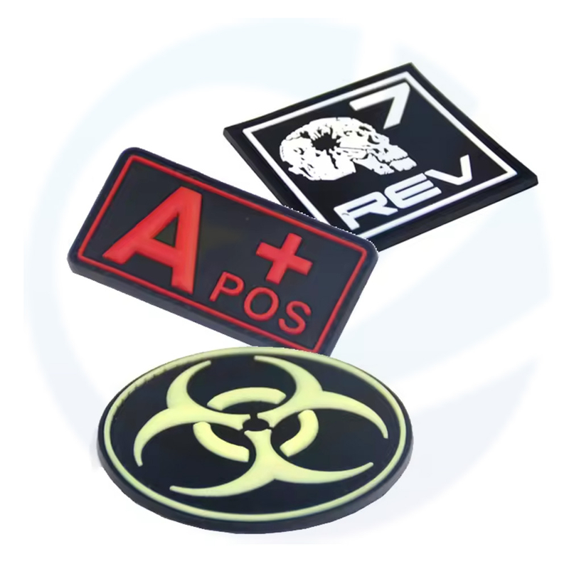 Custom Machine Hot Press 3d Effect Soft Rubber Logo Pvc Patches