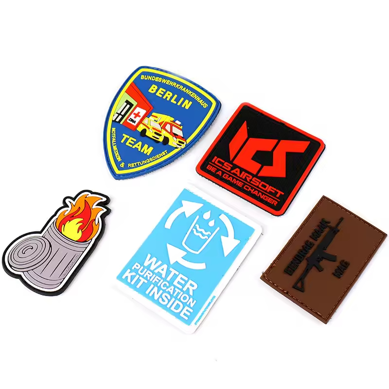 Custom Design Eco Friendly Embossed Logo Silicone 3D Soft PVC Rubber Patches