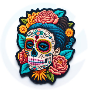 Mexican Day of The Dead Skull Biker Embroidered Patches for Uniforms Precise Patterns And Tactical Styles