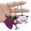 Customized Cute And Fun Fruit Animal Shaped PVC Keychain