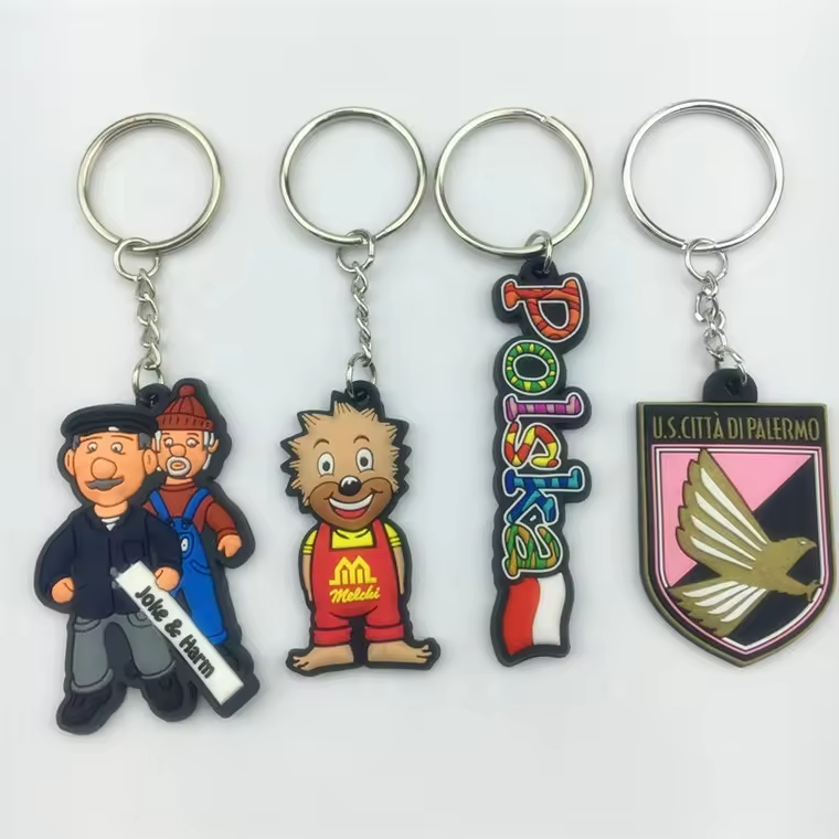 Factory Customised Design Rubber Keychain 3D Cartoon Pvc Keychain