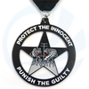 Protect Innocence And Punish Guilty Knowledge Competition Black Logo Hollow Out Star Medal Custom Factory