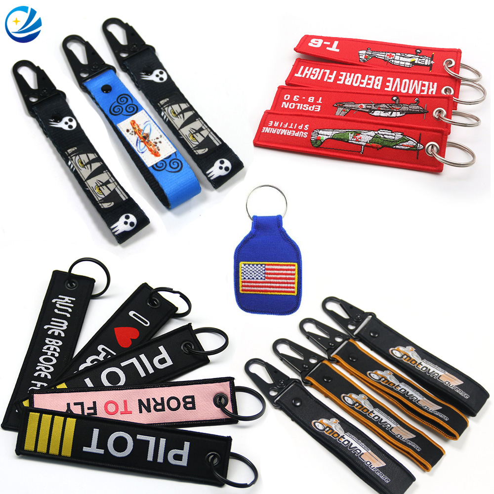 Fancy PVC Lanyard Embroidered Keychain