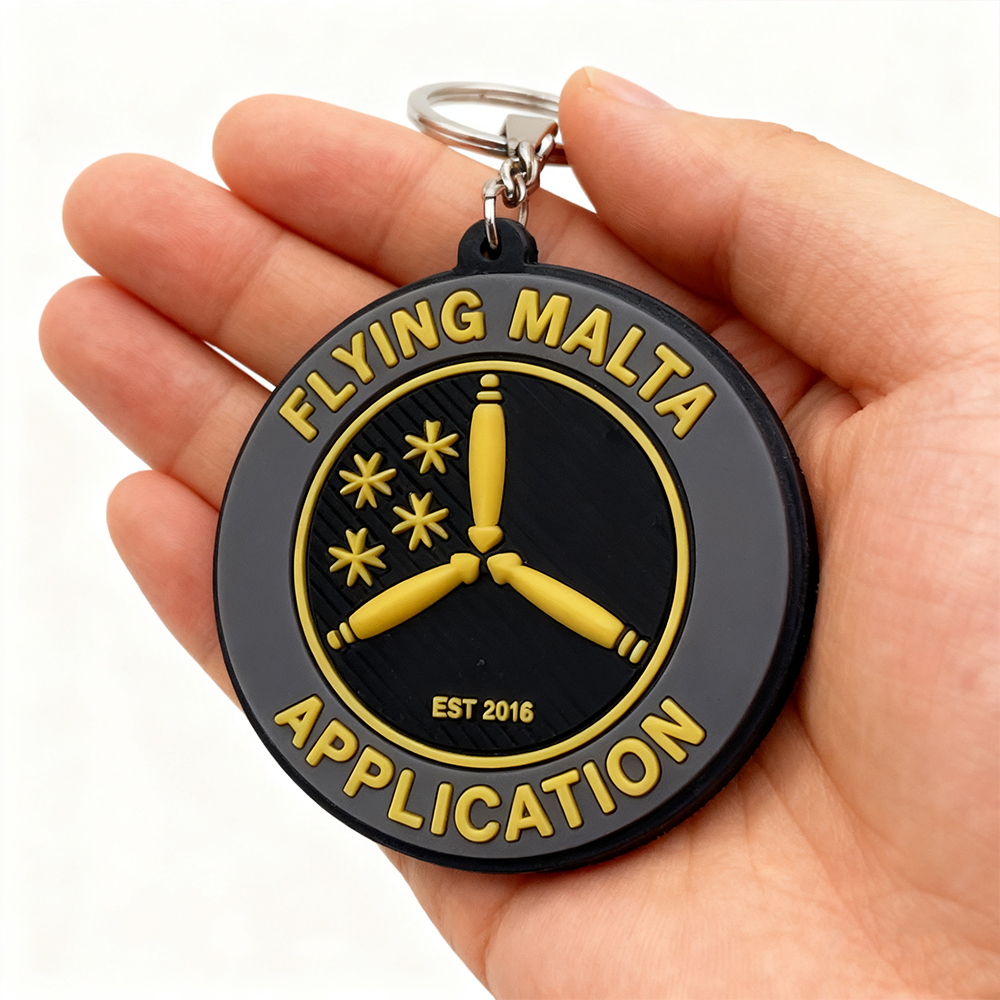 Malta Travel PVC Keychain Custom Logo Soft Rubber Key Ring Souvenir Gift