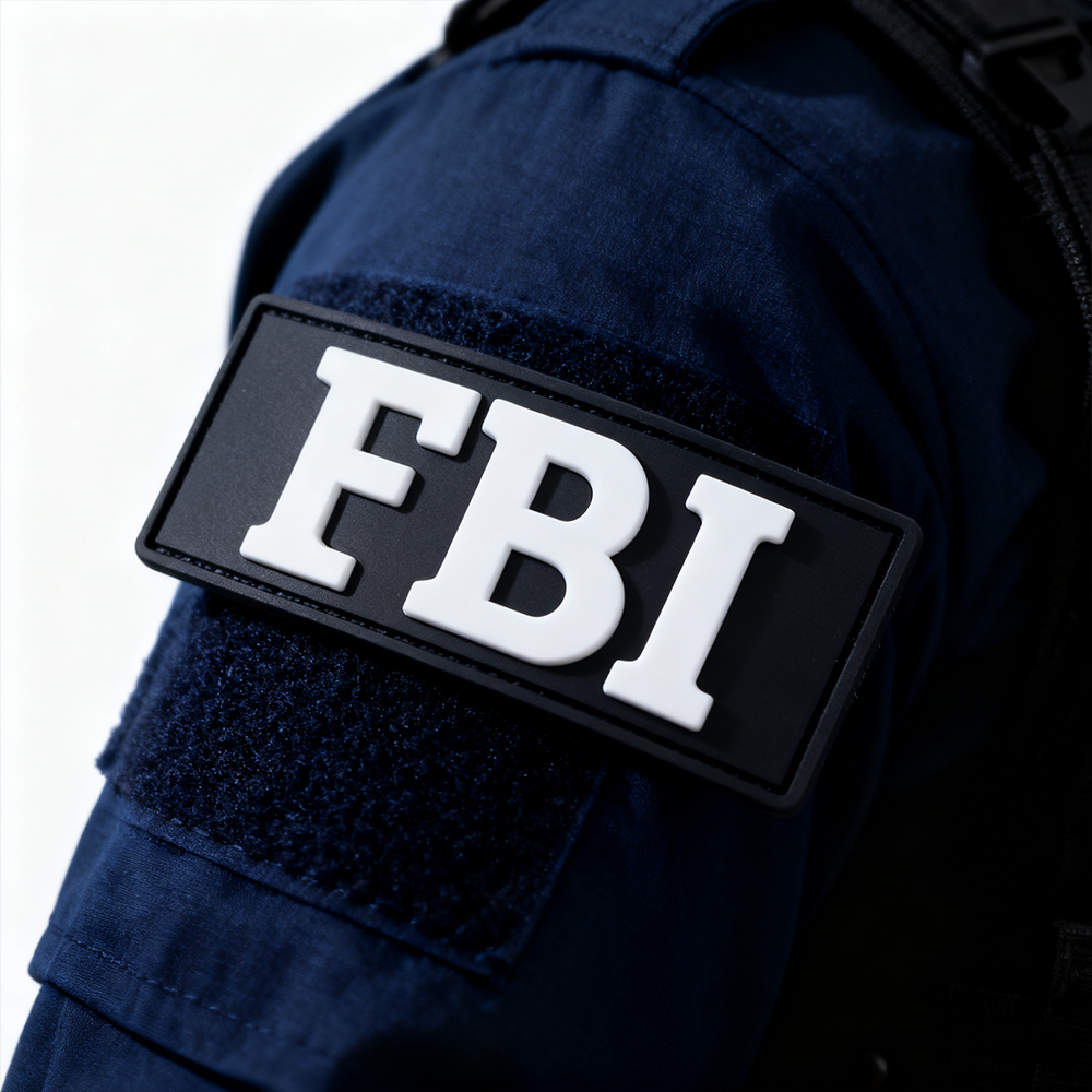 Custom Federal Inspired Badge Style PVC Patch Rubber Emblem with Hook Backing for Jackets Bags and Gear