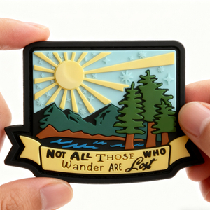 Outdoor Color PVC Patch Not All Those Who Wander Are Lost Vibrant Quote Badge for Backpacks and Jackets