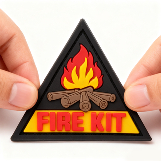 FIRE KIT PVC Morale Patch Outdoor Gear Badge Durable Rubber Emblem for Backpacks Jackets and Pouches