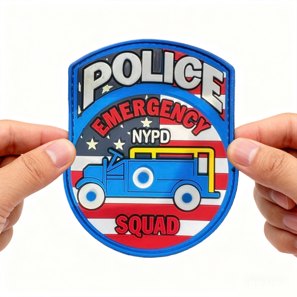 Unique American Flag and Emergency Vehicle PVC Patch