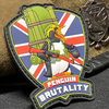Custom UK Penguin Brutality PVC Patch 3D Soft Rubber Morale Emblem Funny Design Hook and Loop Badge for Jackets and Bags