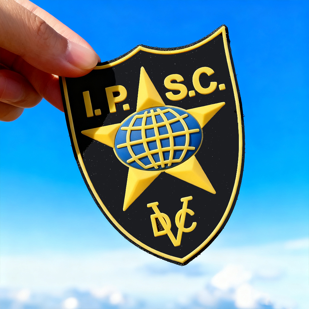 Custom IPSC 3D PVC Patch – International Practical Shooting Federation Style Rubber Emblem Hook and Loop Badge