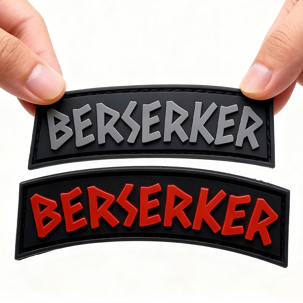 Viking Berserker Norse Tab Patch Durable PVC Rubber Badge Hook Backing Custom Gear Decoration
