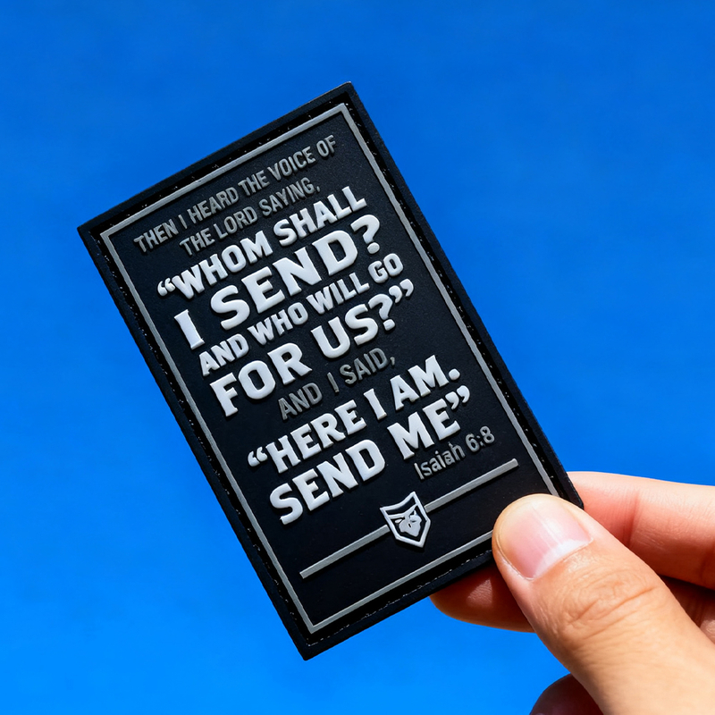 Custom Glow in the Dark Inspirational Quote PVC Patch 3D Soft Rubber Morale Badge for Bags Jackets Caps