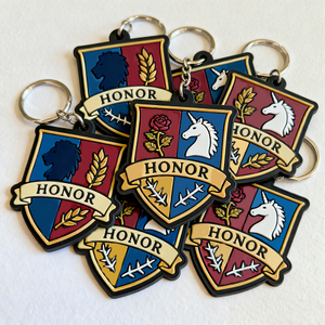 Wholesale Promotional Pvc Keychains Custom Designer Silicone University School Emblem Letter Key Chain Ring Rubber Keychain