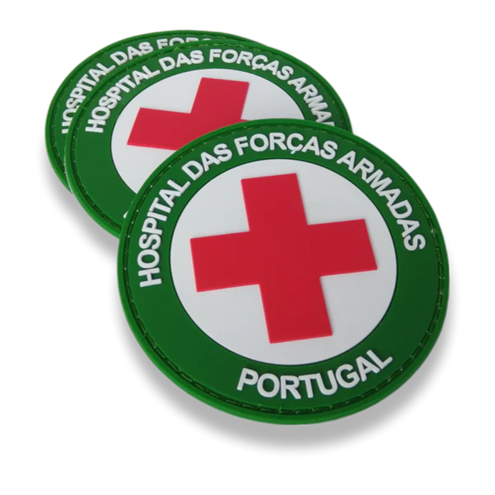 Custom Brazilian Armed Forces Hospital PVC Patch 3D Soft Rubber Badge with Hook and Loop Backing