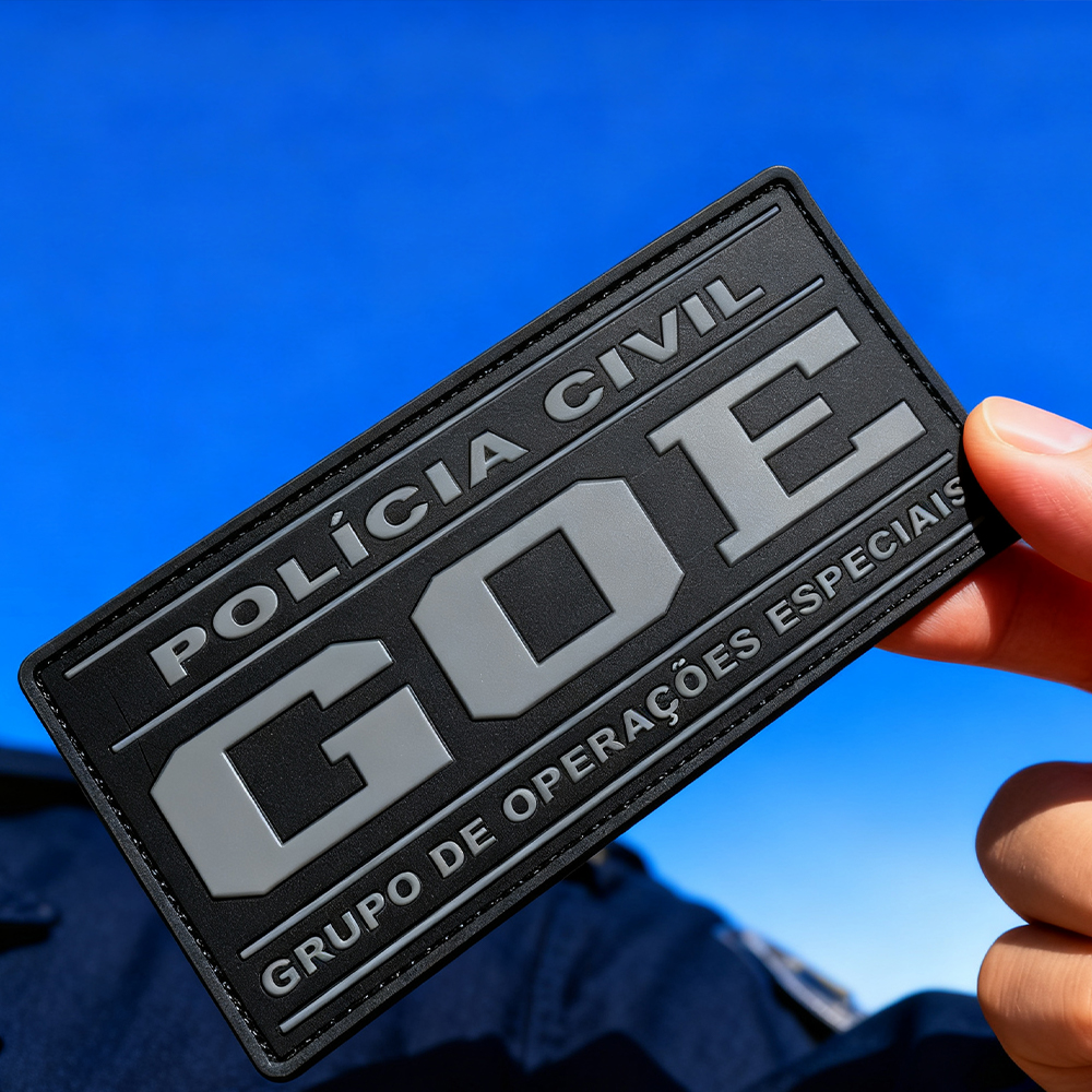 Custom Brazil GOE Emblem PVC Patch 3D Soft Rubber Badge with Velcro Backing for Jackets and Gear