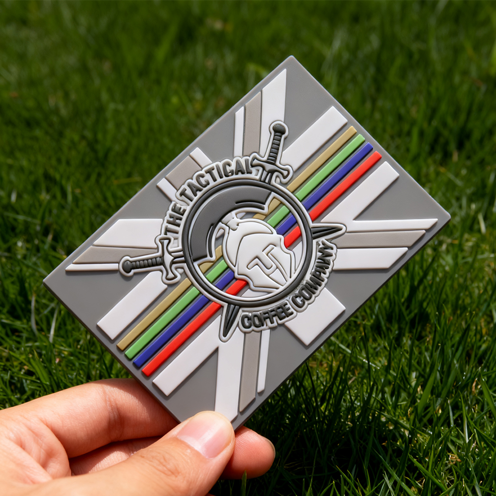 UK Tactical Coffee Morale Patch – Custom 3D PVC Hook & Loop Badge for Backpacks, Jackets, EDC & Outdoor Gear