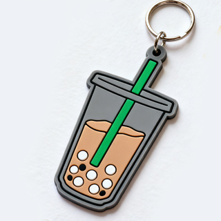 Custom Logo High Quality 3d Rubber Cartoon Coffee Milk Tea Cup Charms Soft Pvc Key Chain Personalized Key Ring Custom Keychain
