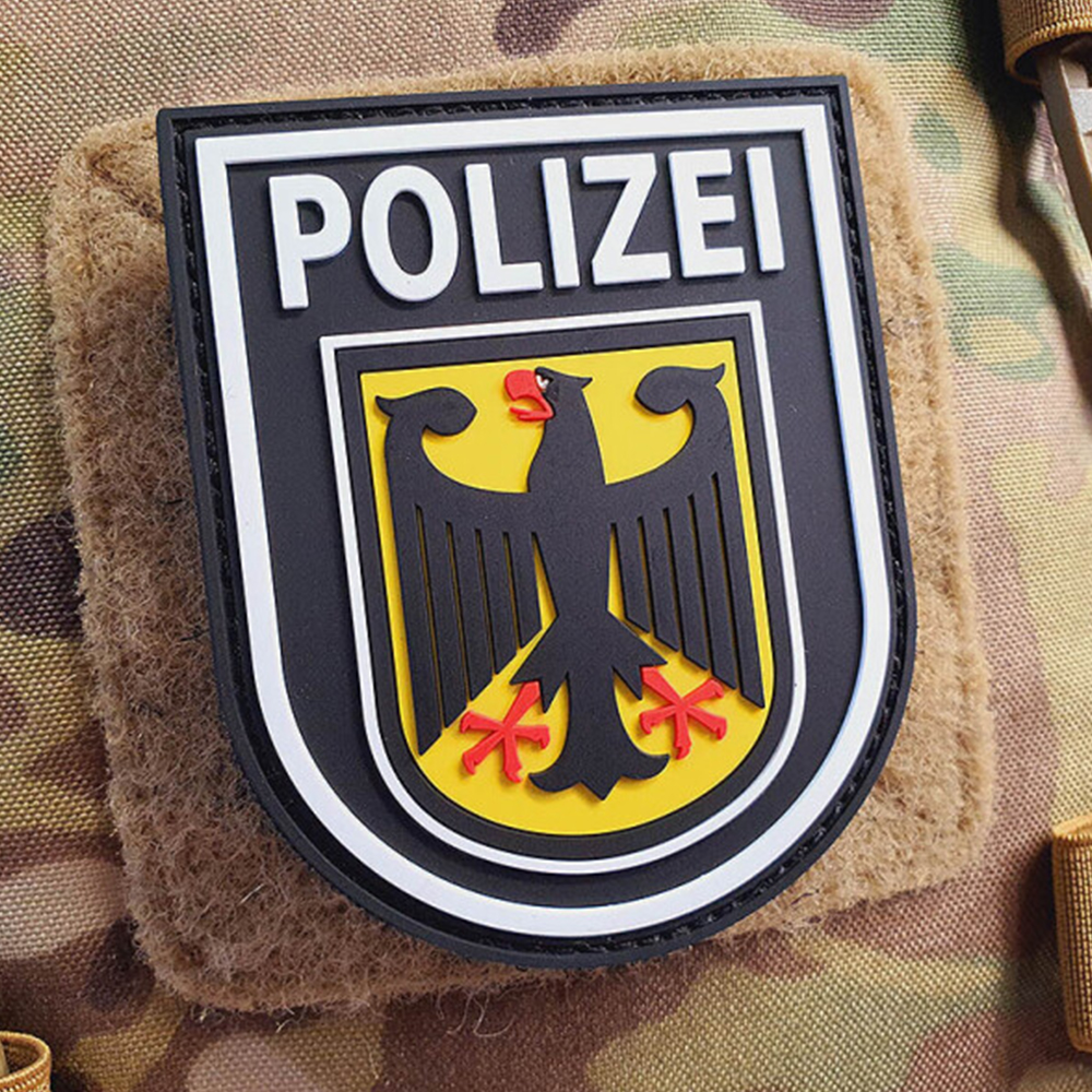 Custom Functional PVC Badge Patch Black 3D Rubber Patch with Eagle Logo Soft PVC Label for Jackets and Backpacks