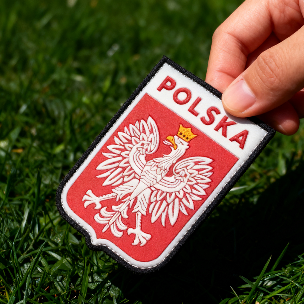 Polish Coat of Arms Eagle PVC Patch – Hook-and-Loop 3D Rubber Badge