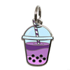 Wholesale Custom Enamel Boba Keychains Unique Bubble Tea Metal Key Rings Personalized Souvenir Accessories