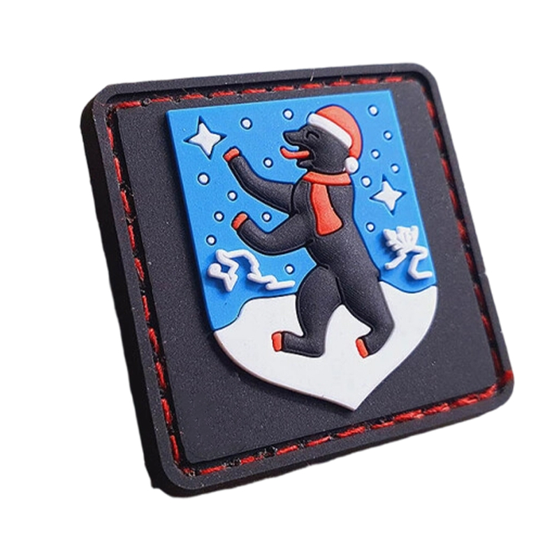 Custom Berlin Winter Christmas 3D PVC Rubber Patch Soft Embossed Holiday Badge for Apparel Bags and Decorations