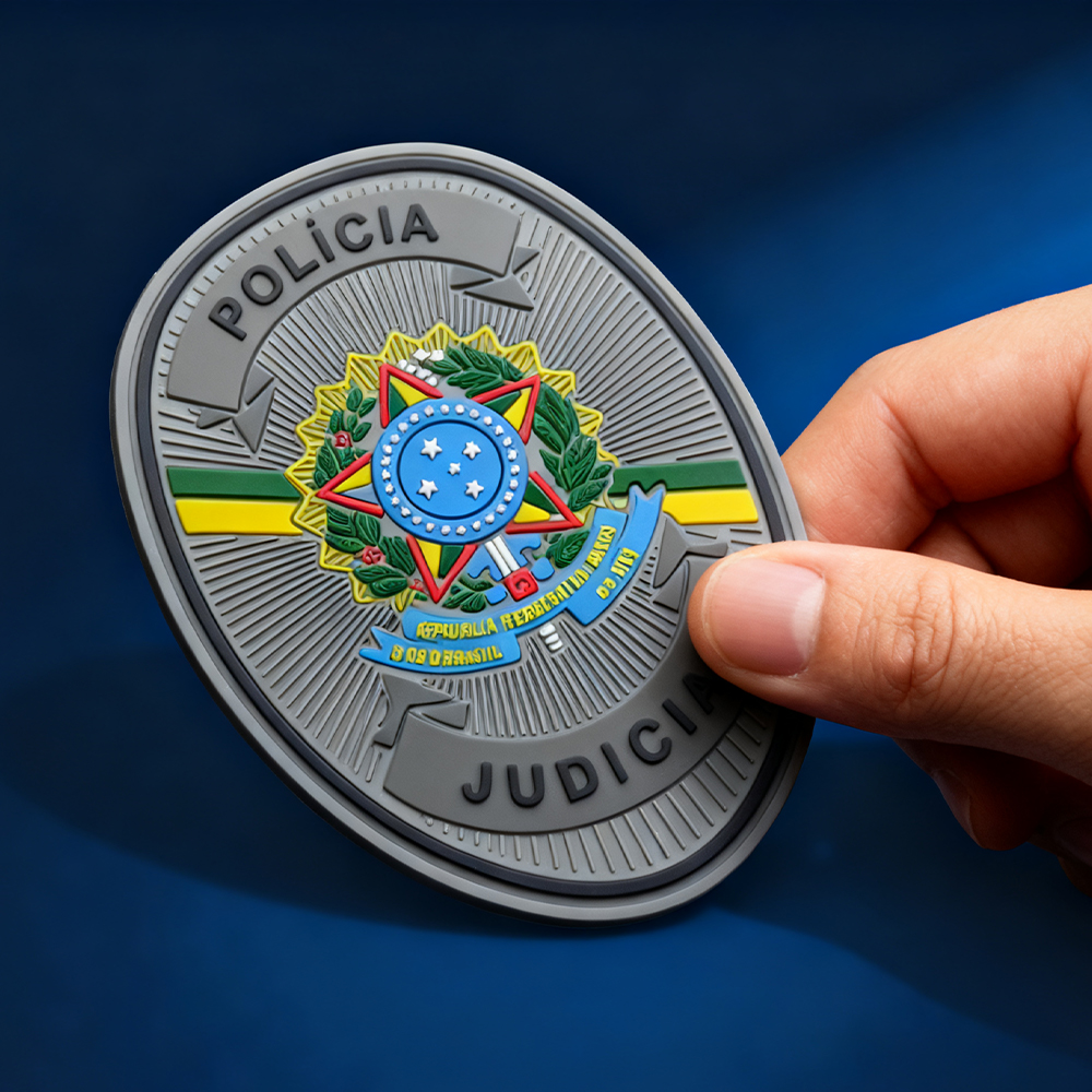 Custom 3D Rubber Patch Funny Judicial Style Drunk Design Soft PVC Patch with Hook and Loop for Jackets Bags