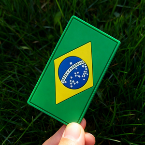 Custom 3D Rubber Flag Patch of Brazil Soft PVC Emblem with Hook and Loop Backing for Bags Jackets and Souvenirs