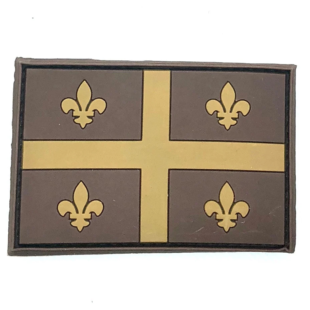 Custom Quebec Tactical PVC Patch 3D Soft Rubber Badge with Hook and Loop for Jackets Backpacks and Gear