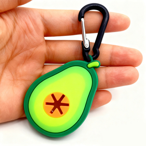 Custom Avocado Corgi PVC Hands-Free Poop Bag Holder Keychain Matching Poop Pal Clip Waste Bag Pet Accessory