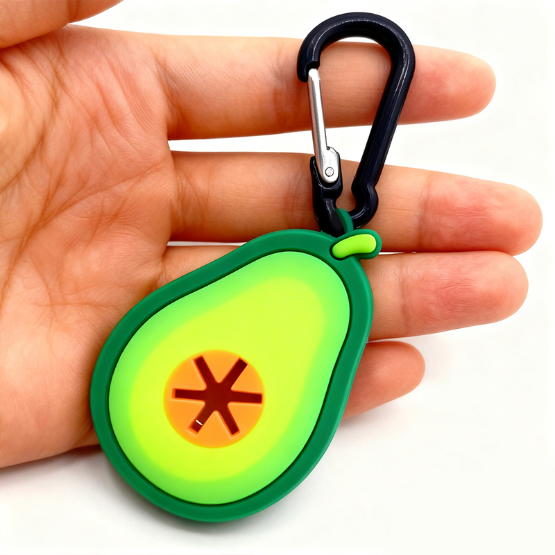Custom Avocado Corgi PVC Hands-Free Poop Bag Holder Keychain Matching Poop Pal Clip Waste Bag Pet Accessory